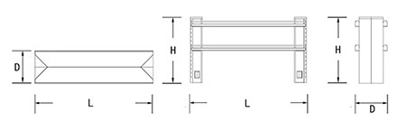 Технологическая стойка с треугольными сервисными стойками (двухсторонняя)